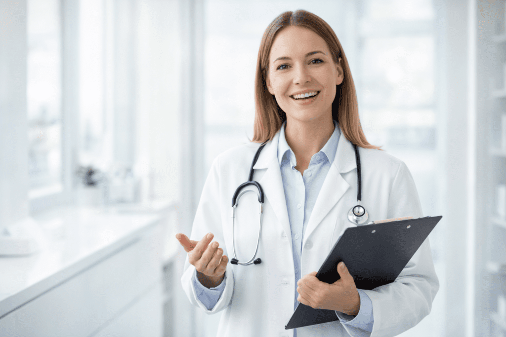 Doctor giving intimate hygiene tips for men and women