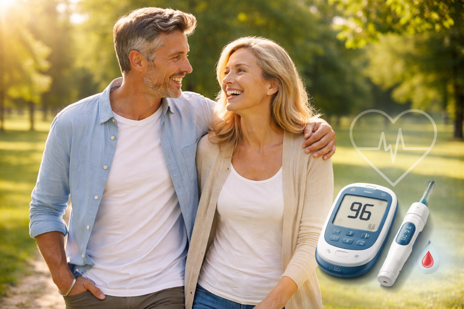 A couple maintaining a healthy lifestyle despite Diabetes and Sexual Health challenges.